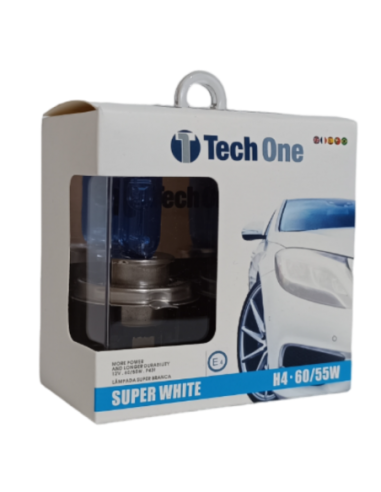 KIT LAMPADA HALOGENEA SUPER BRANCA H4 55W 8500K